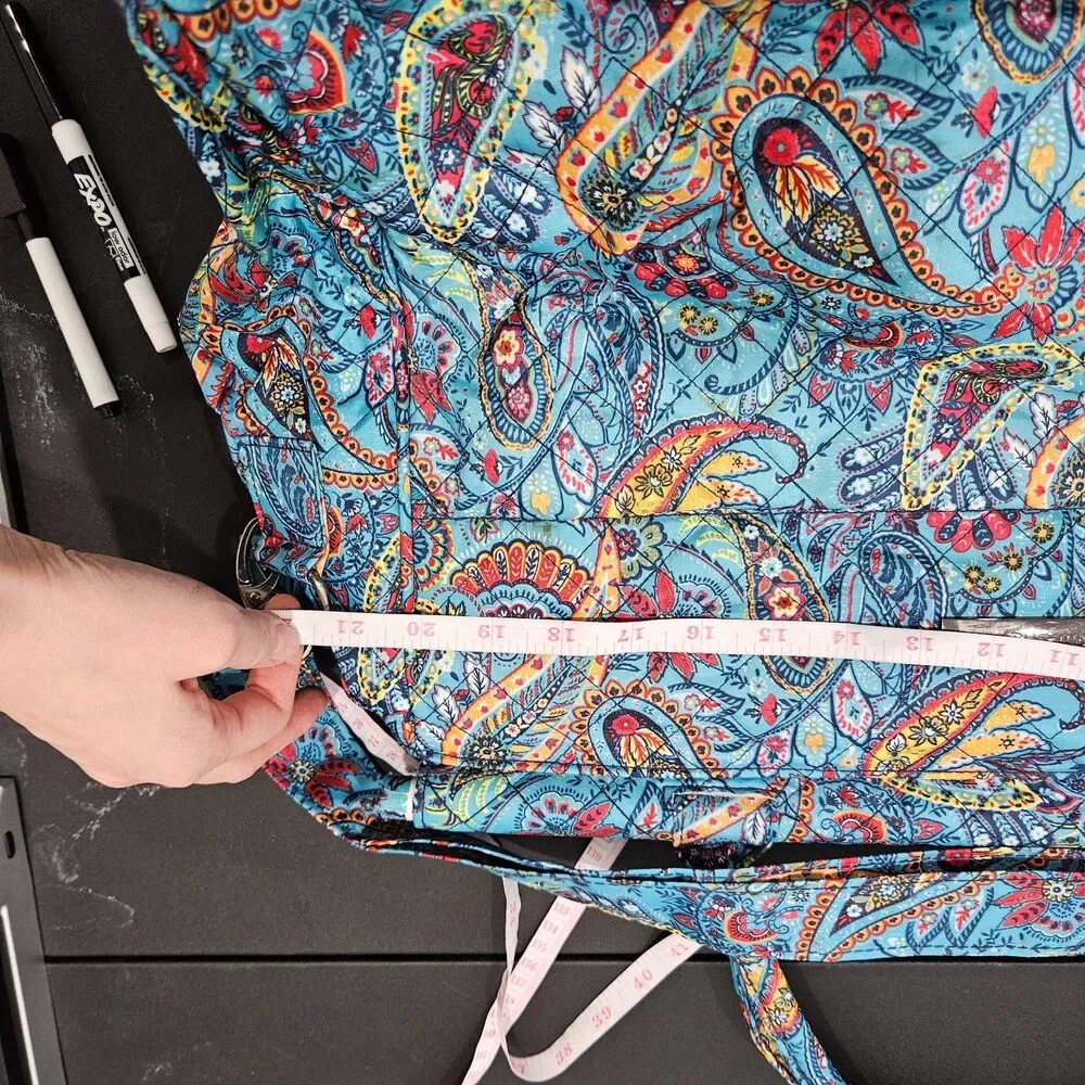 Cynthia Rowley Quilted Paisley Tote Blue Multicolor Colorful Paisley Travel Bag